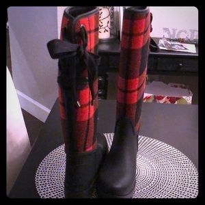 Coach Womens Size7 “Tristee” Plaid Rain/Snow Boots
